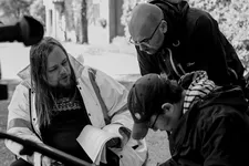 Director Lawrie Brewster with DoP Gavin Robertson and cinemaatographer Michael Brewster